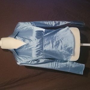Blue silky shirt